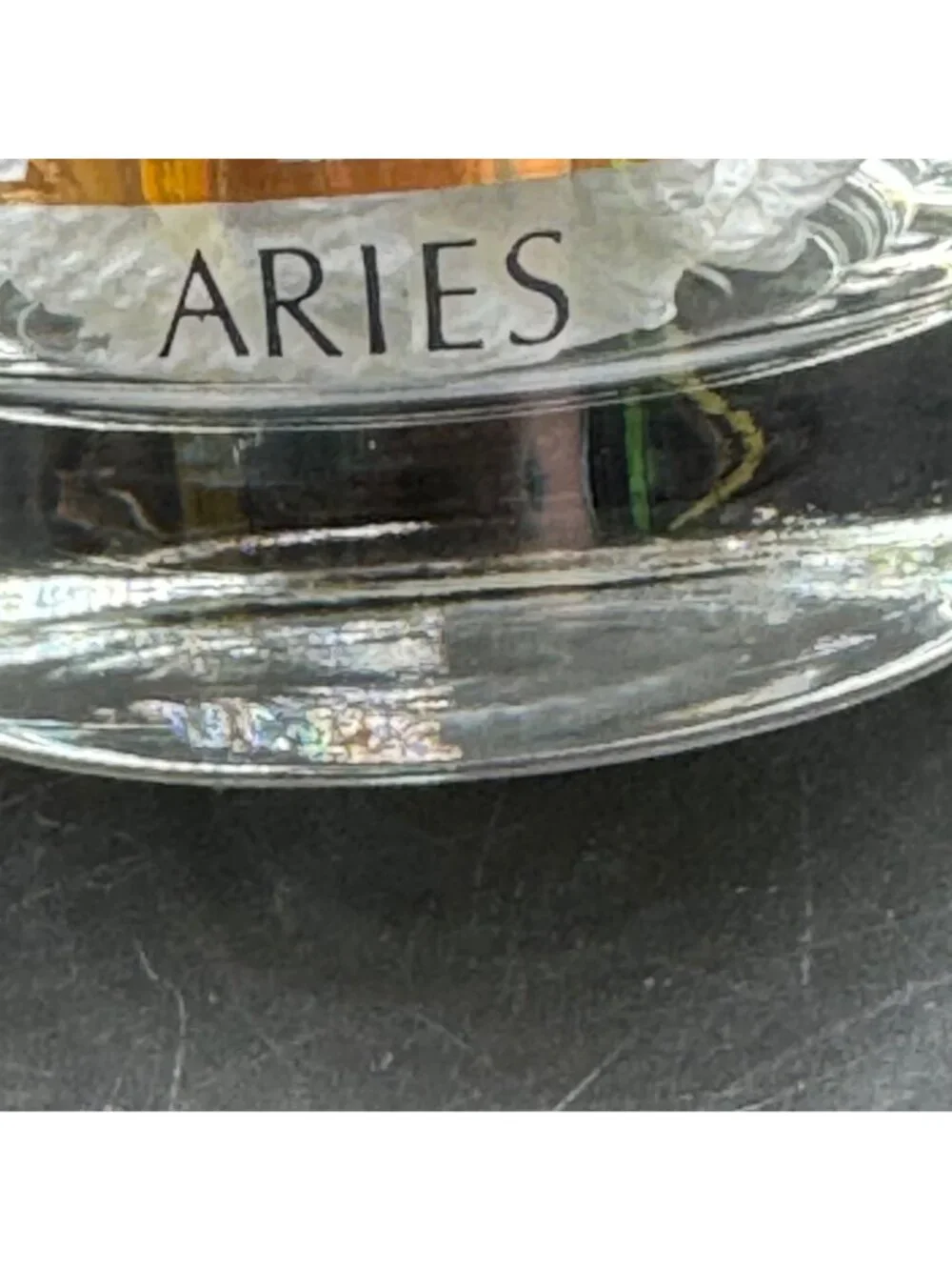 Vintage 1970s Anchor Hocking Aries Zodiac Gold Highball Glass 5.5